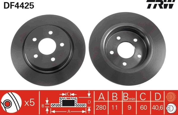 TRW DF4425 - Bromsskiva xdelar.se