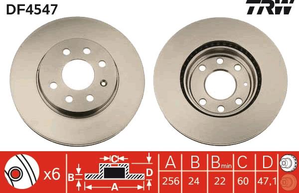 TRW DF4547 - Bromsskiva xdelar.se