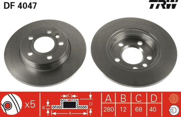 TRW DF4047 - Bromsskiva xdelar.se