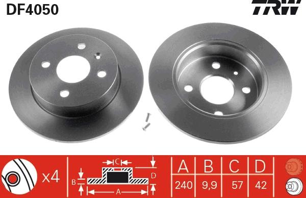 TRW DF4050 - Bromsskiva xdelar.se