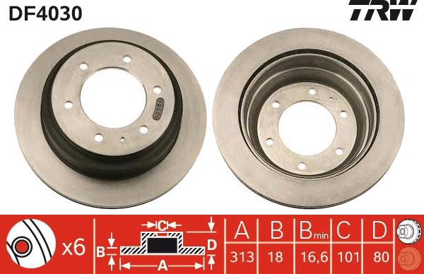 TRW DF4030 - Bromsskiva xdelar.se