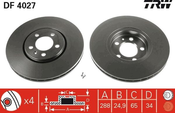 TRW DF4027 - Bromsskiva xdelar.se