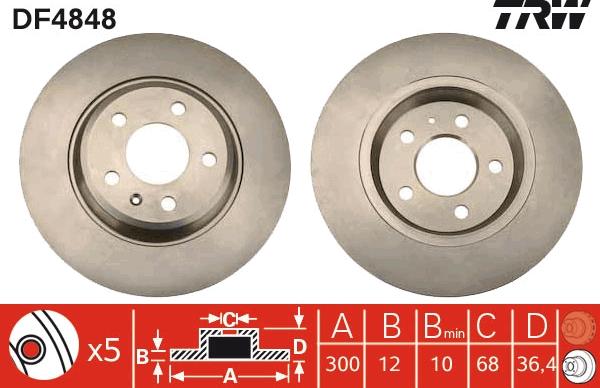 TRW DF4848 - Bromsskiva xdelar.se