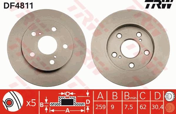 TRW DF4811 - Bromsskiva xdelar.se