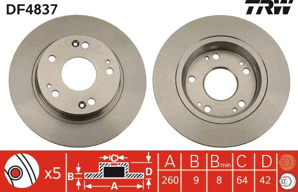 TRW DF4837 - Bromsskiva xdelar.se