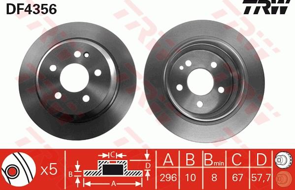 TRW DF4356 - Bromsskiva xdelar.se