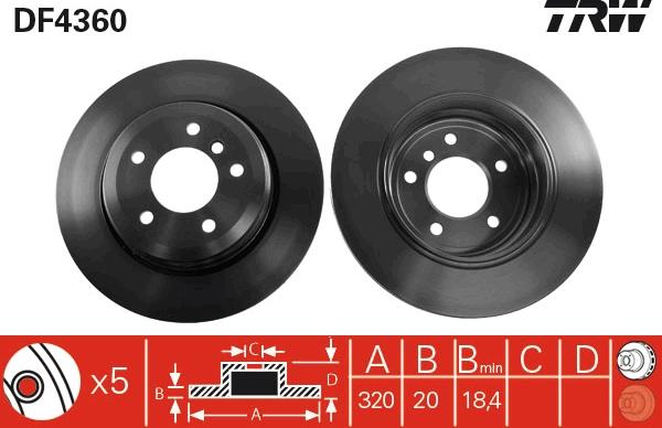 TRW DF4360 - Bromsskiva xdelar.se