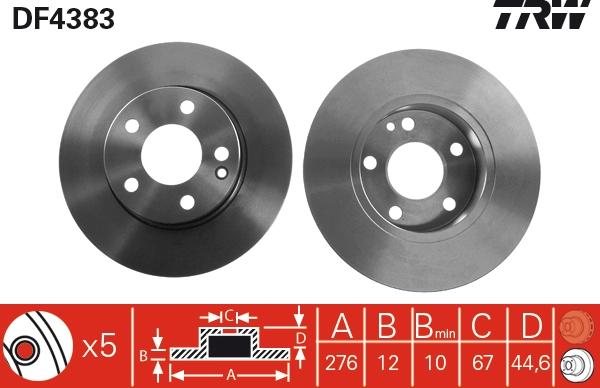 TRW DF4383 - Bromsskiva xdelar.se