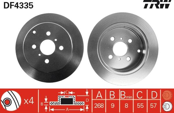 TRW DF4335 - Bromsskiva xdelar.se