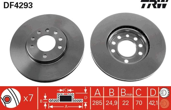 TRW DF4293 - Bromsskiva xdelar.se