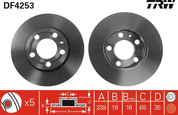 TRW DF4253 - Bromsskiva xdelar.se