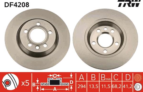 TRW DF4208 - Bromsskiva xdelar.se