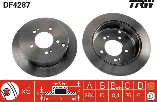 TRW DF4287 - Bromsskiva xdelar.se