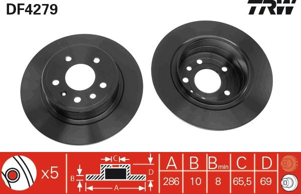 TRW DF4279 - Bromsskiva xdelar.se