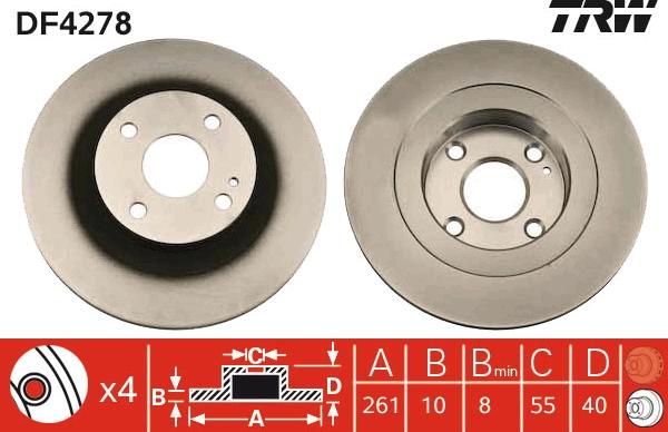 TRW DF4278 - Bromsskiva xdelar.se