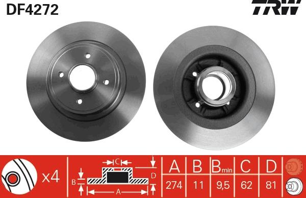 TRW DF4272 - Bromsskiva xdelar.se