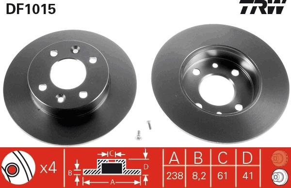 TRW DF1015 - Bromsskiva xdelar.se