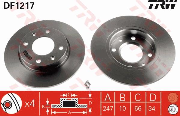 TRW DF1217 - Bromsskiva xdelar.se