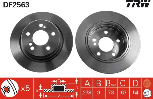 TRW DF2563 - Bromsskiva xdelar.se