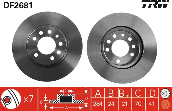 TRW DF2681 - Bromsskiva xdelar.se