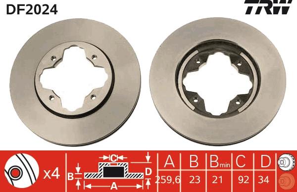 TRW DF2024 - Bromsskiva xdelar.se