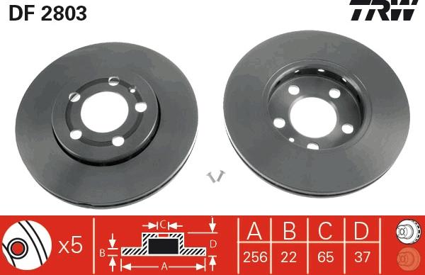 TRW DF2803 - Bromsskiva xdelar.se