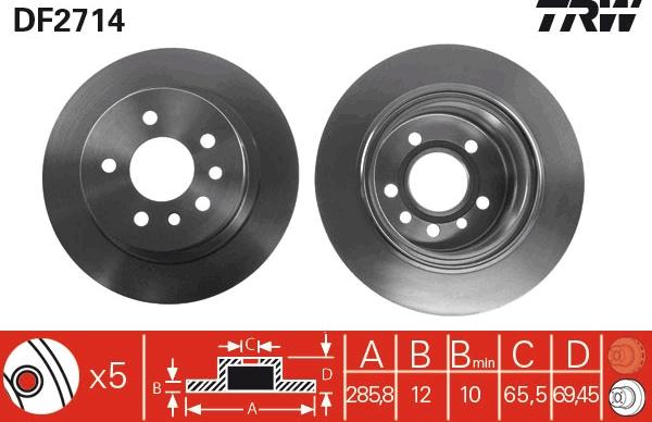 TRW DF2714 - Bromsskiva xdelar.se