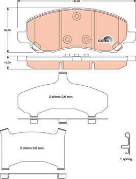 TRW GDB4142 - Bromsbeläggssats, skivbroms xdelar.se