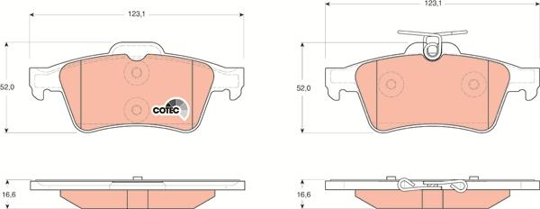 TRW GDB1621 - Bromsbeläggssats, skivbroms xdelar.se