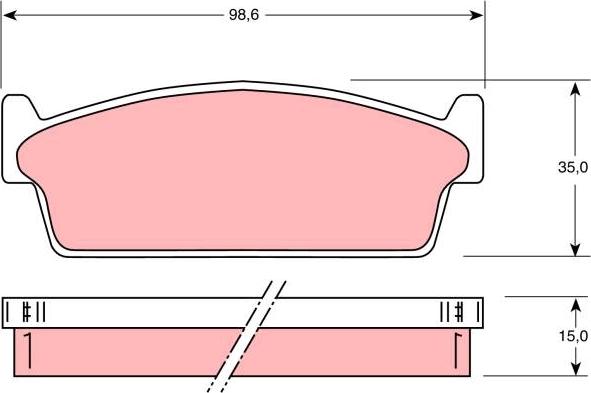 TRW GDB1021 - Bromsbeläggssats, skivbroms xdelar.se