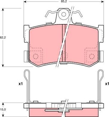 TRW GDB1169 - Bromsbeläggssats, skivbroms xdelar.se