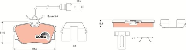 TRW GDB1369 - Bromsbeläggssats, skivbroms xdelar.se