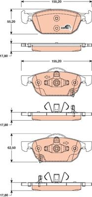 TRW GDB3476 - Bromsbeläggssats, skivbroms xdelar.se