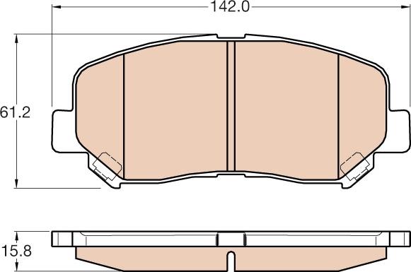 TRW GDB3562 - Bromsbeläggssats, skivbroms xdelar.se