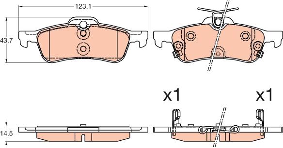 TRW GDB3588 - Bromsbeläggssats, skivbroms xdelar.se