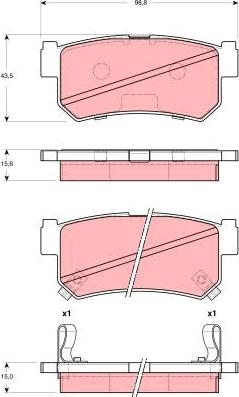 TRW GDB3382 - Bromsbeläggssats, skivbroms xdelar.se