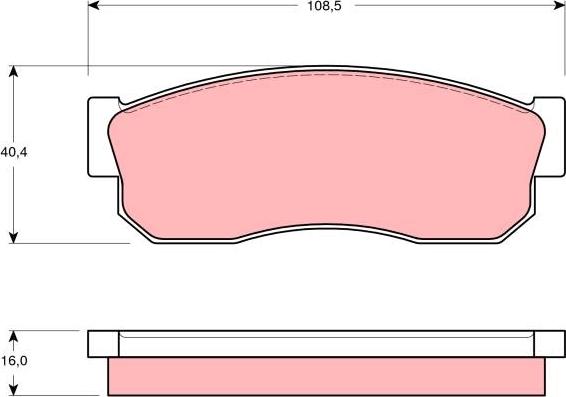 TRW GDB288 - Bromsbeläggssats, skivbroms xdelar.se