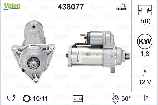 Valeo 438077 - Startmotor xdelar.se