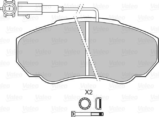 Valeo 598568 - Bromsbeläggssats, skivbroms xdelar.se