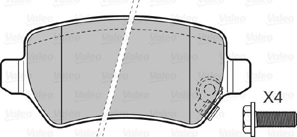 Valeo 598584 - Bromsbeläggssats, skivbroms xdelar.se