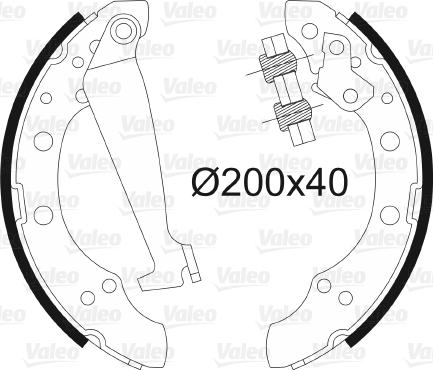 Valeo 562080 - Bromsbackar, sats xdelar.se