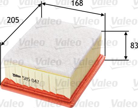 Valeo 585047 - Luftfilter xdelar.se