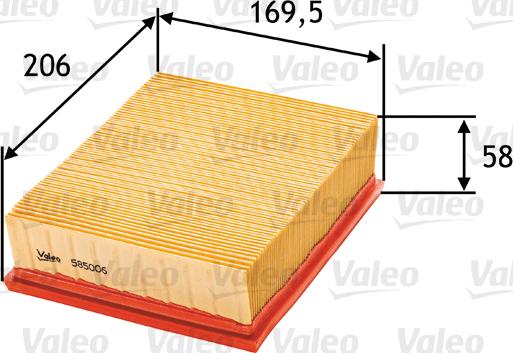 Valeo 585006 - Luftfilter xdelar.se