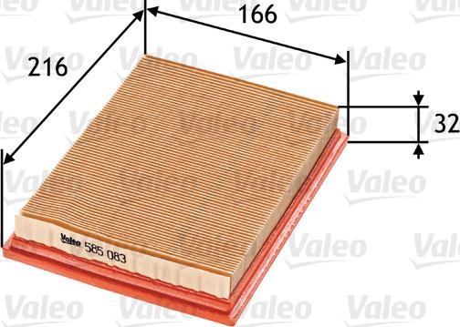 Valeo 585083 - Luftfilter xdelar.se