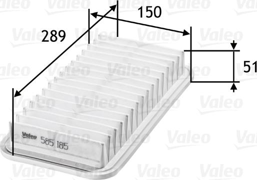 Valeo 585185 - Luftfilter xdelar.se