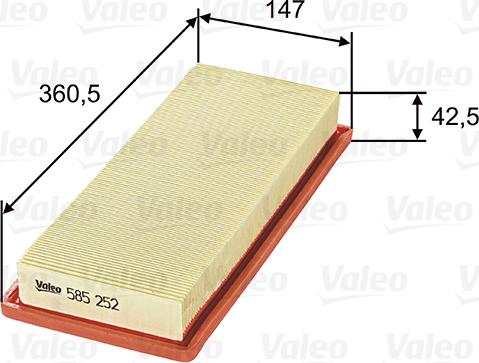 Valeo 585252 - Luftfilter xdelar.se