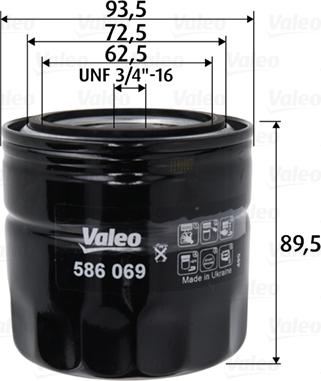 Valeo 586069 - Oljefilter xdelar.se