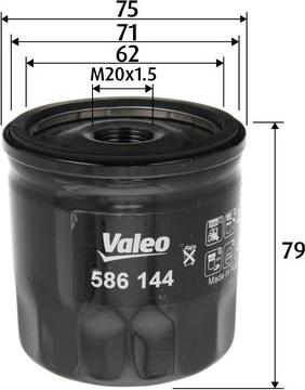 Valeo 586144 - Oljefilter xdelar.se