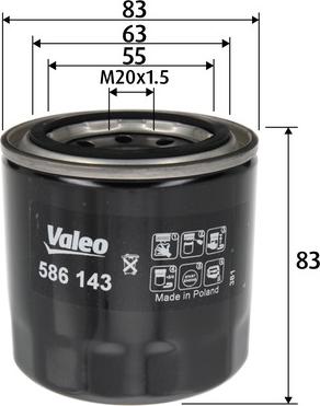 Valeo 586143 - Oljefilter xdelar.se