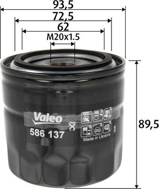 Valeo 586137 - Oljefilter xdelar.se